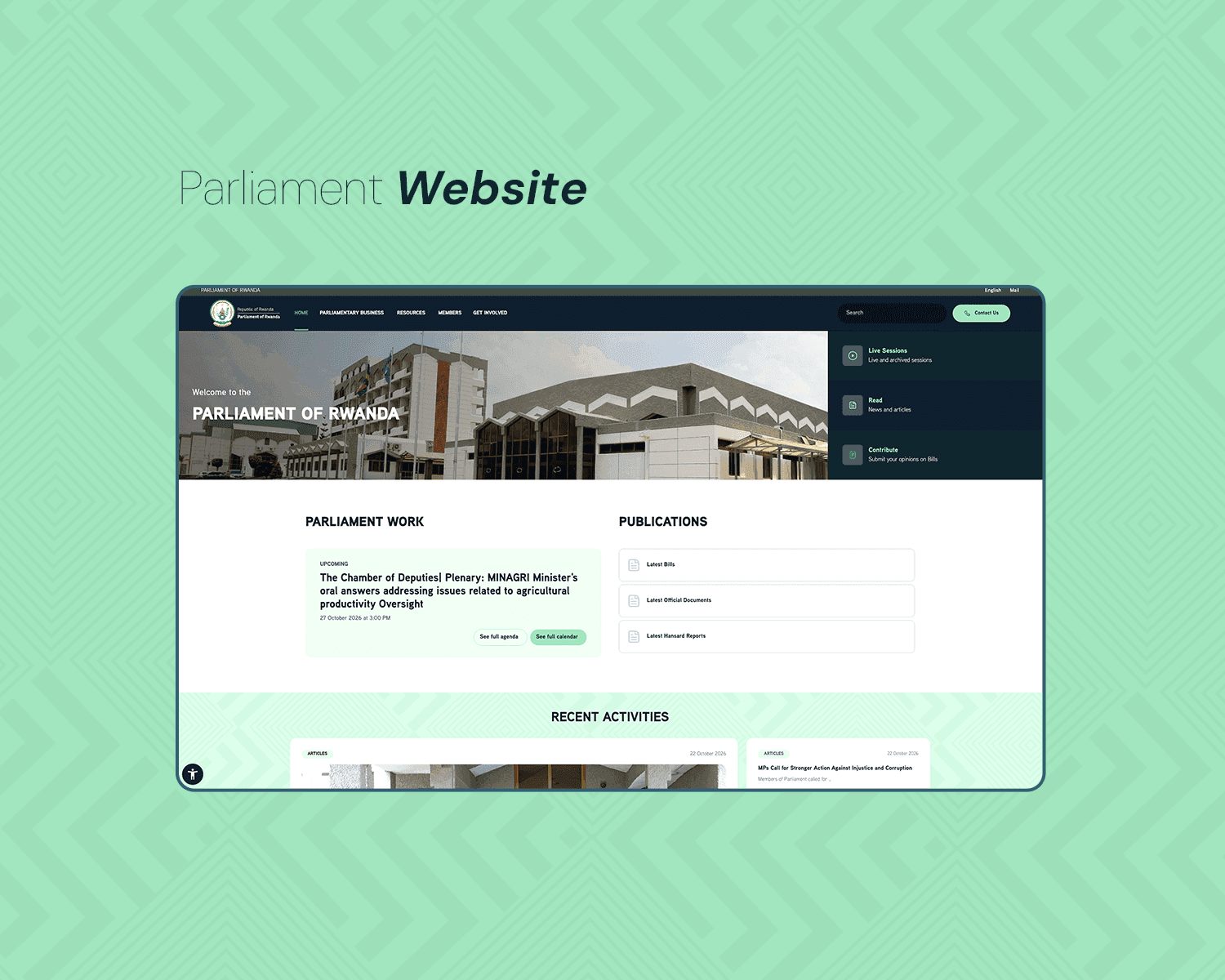 Accessible Parliament Website